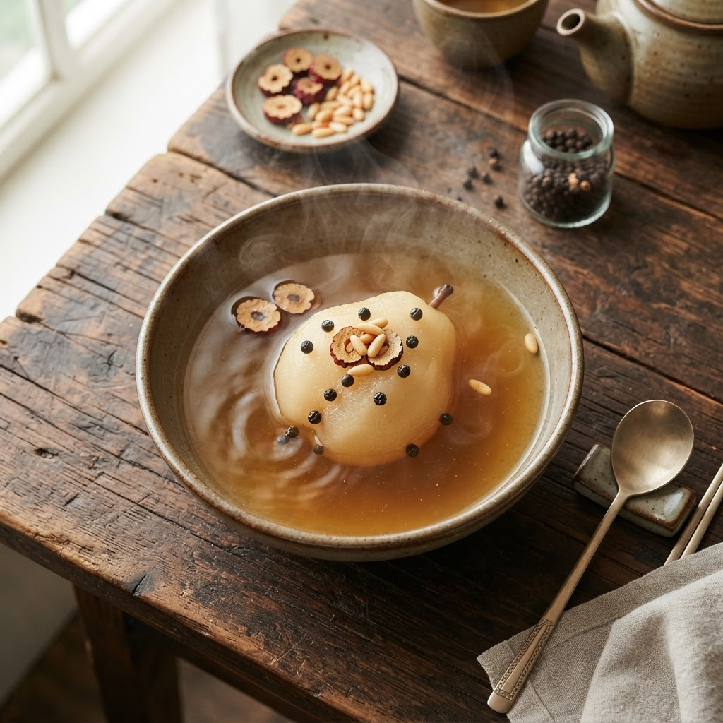 Baesuk (Poached Pear Punch)