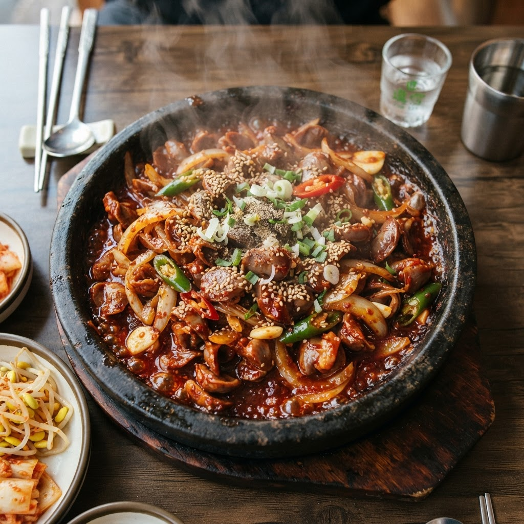Dakttongjip-bokkeum (Stir-fried Chicken Gizzards)
