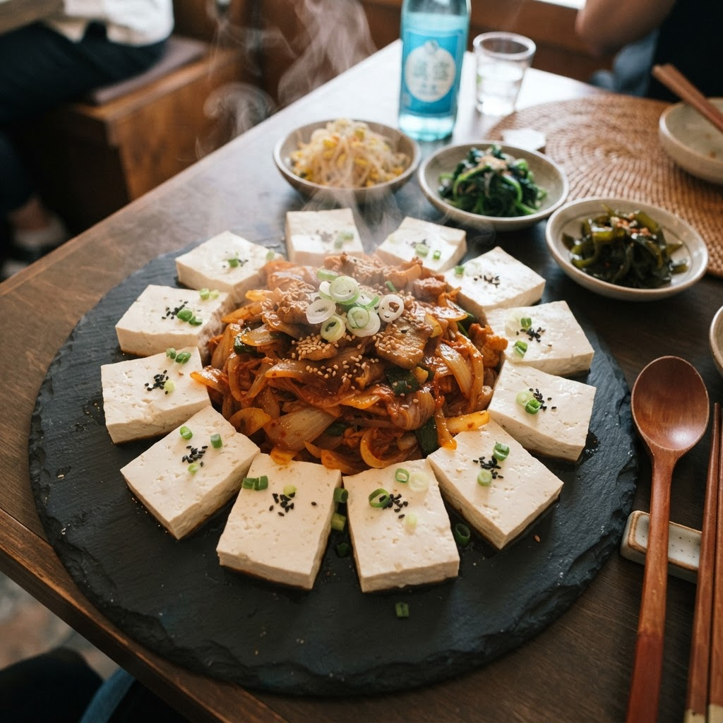 Dubu-kimchi (Tofu with Stir-fried Kimchi)