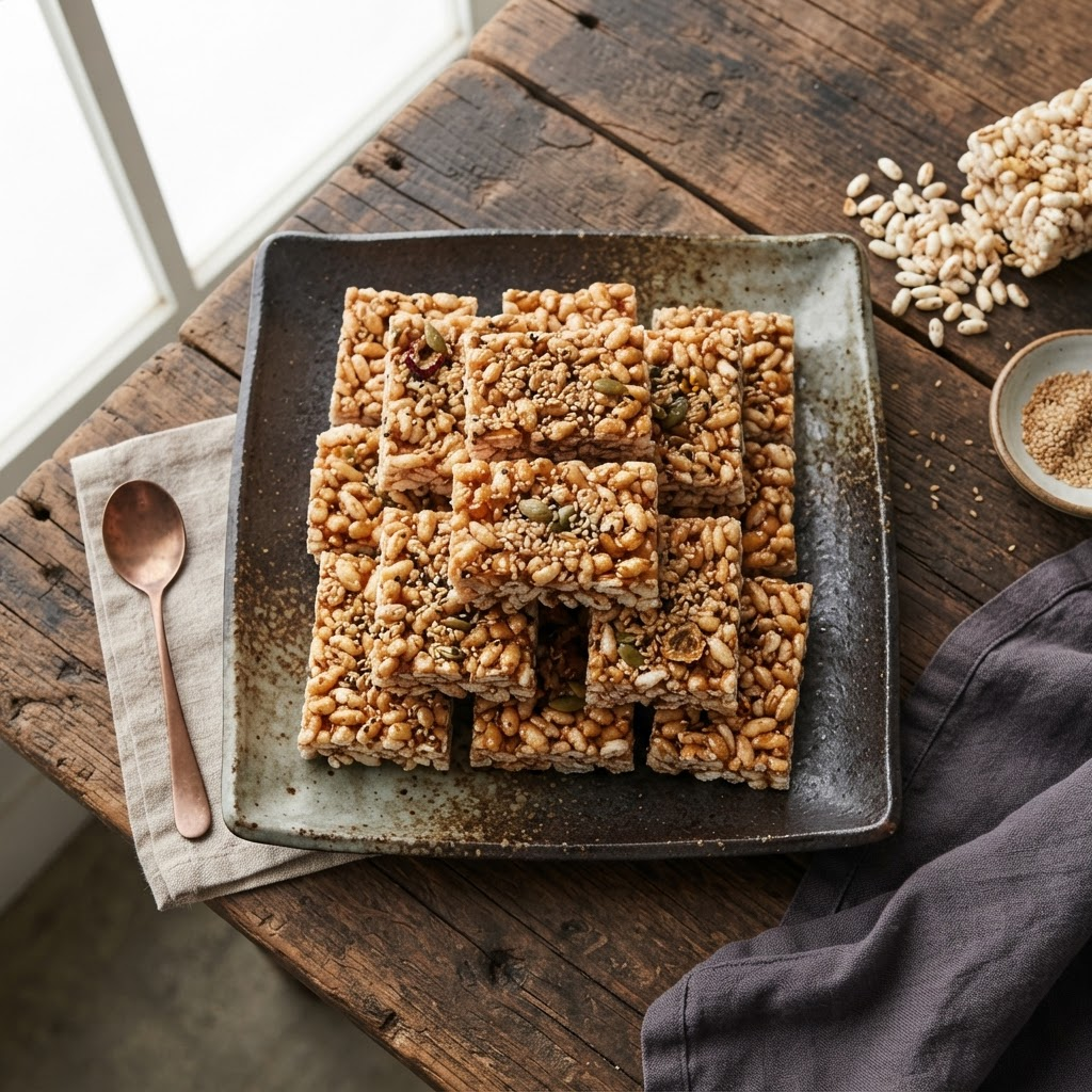 Gangjeong (Sweet Puffed Rice Bar)