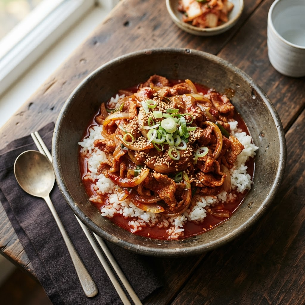 Jeyuk Deopbap (Spicy Pork Rice Bowl)