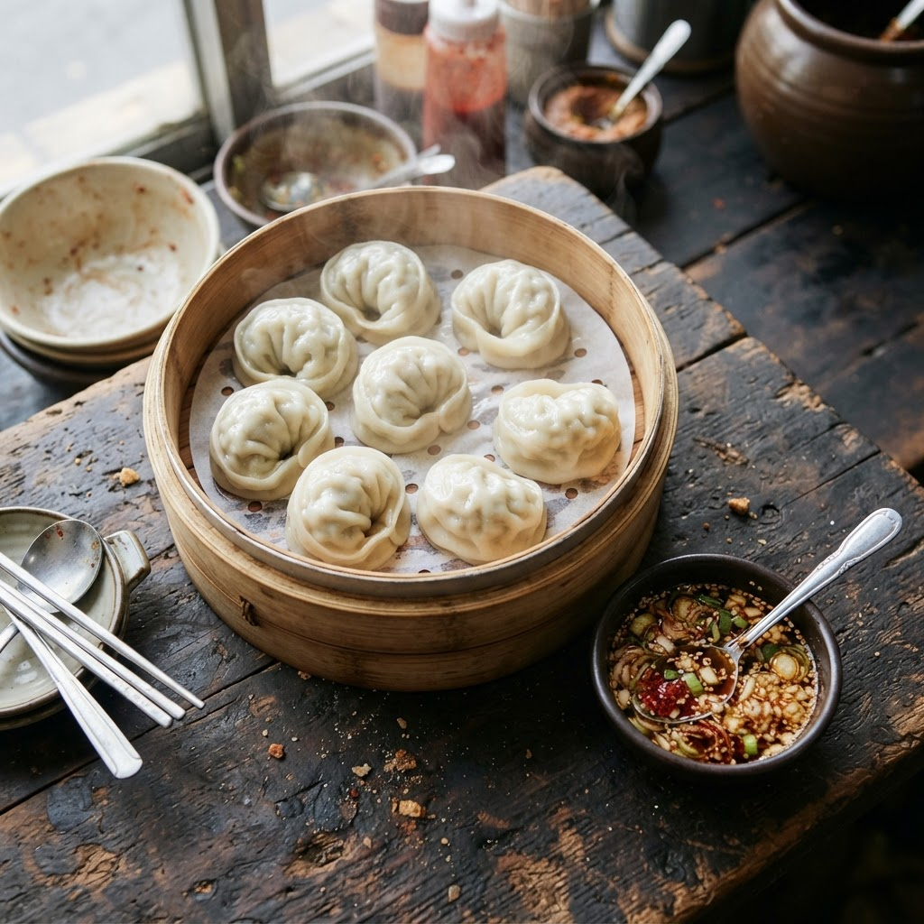 Jjin-mandu (Steamed Dumplings)