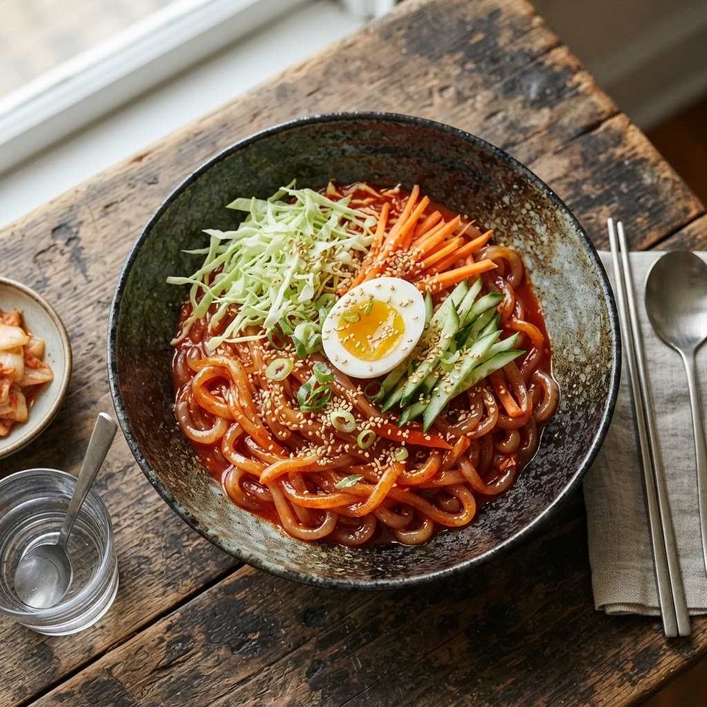 Jjolmyeon (Chewy Spicy Noodles)