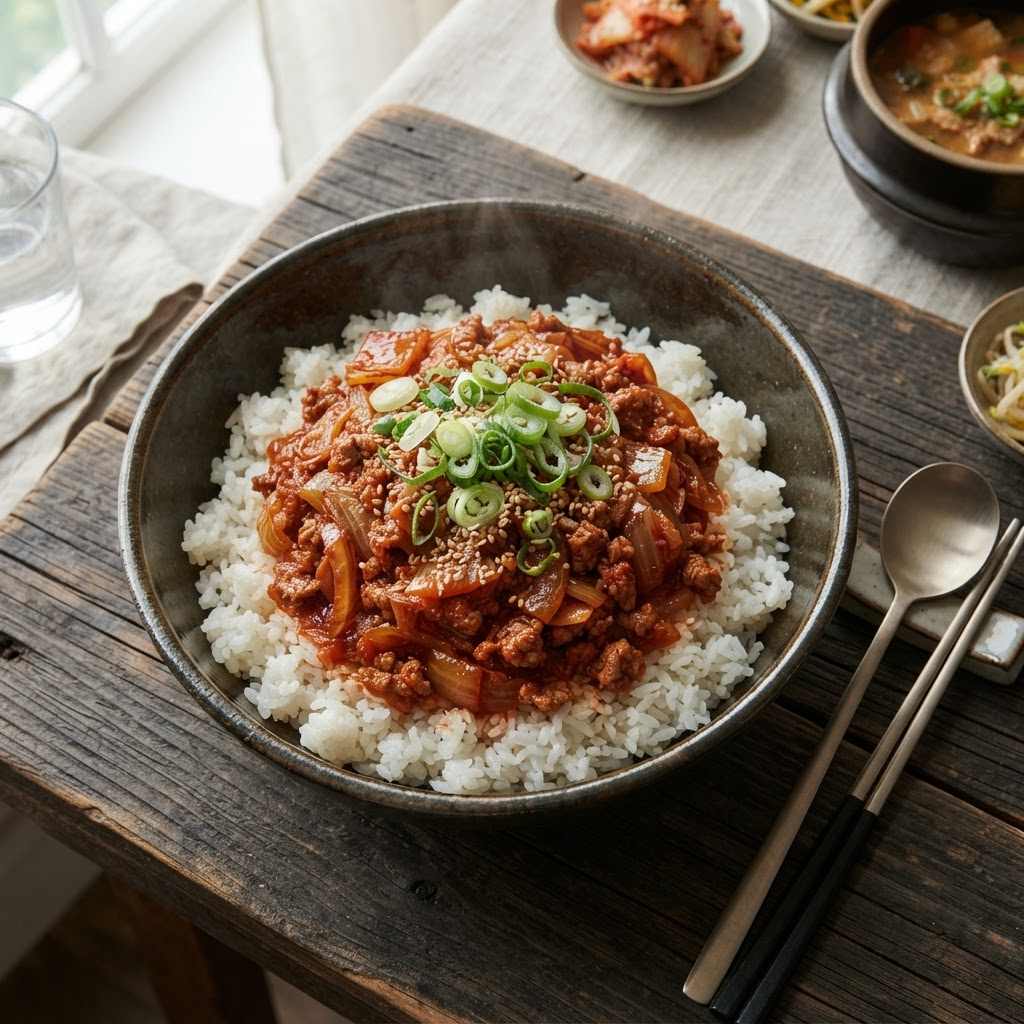 Kimchi Deopbap (Kimchi Rice Bowl)
