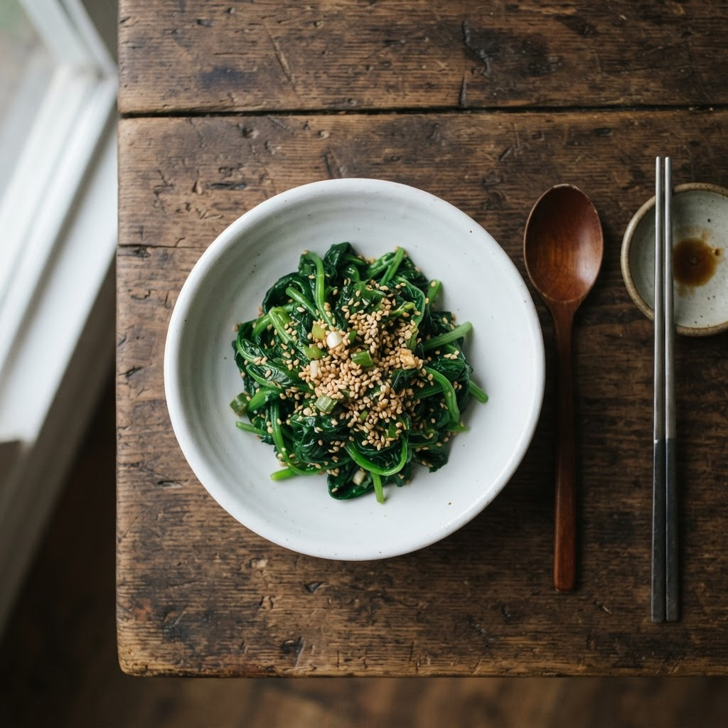 Sigeumchi-namul (Seasoned Spinach)