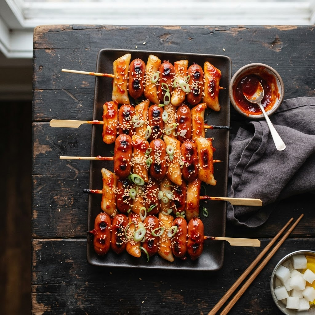 Sotteok Sotteok (Sausage & Rice Cake Skewers)
