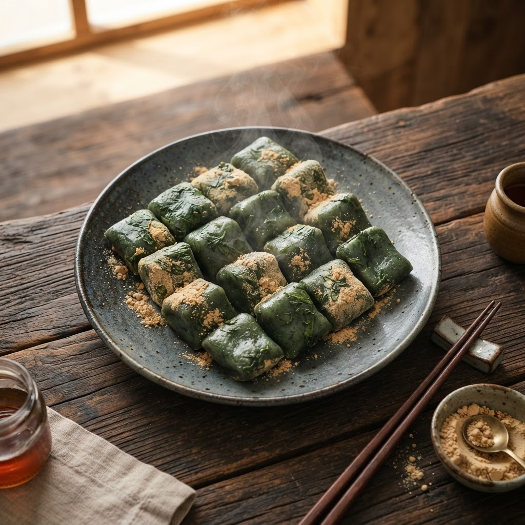 Ssuktteok (Mugwort Rice Cake)