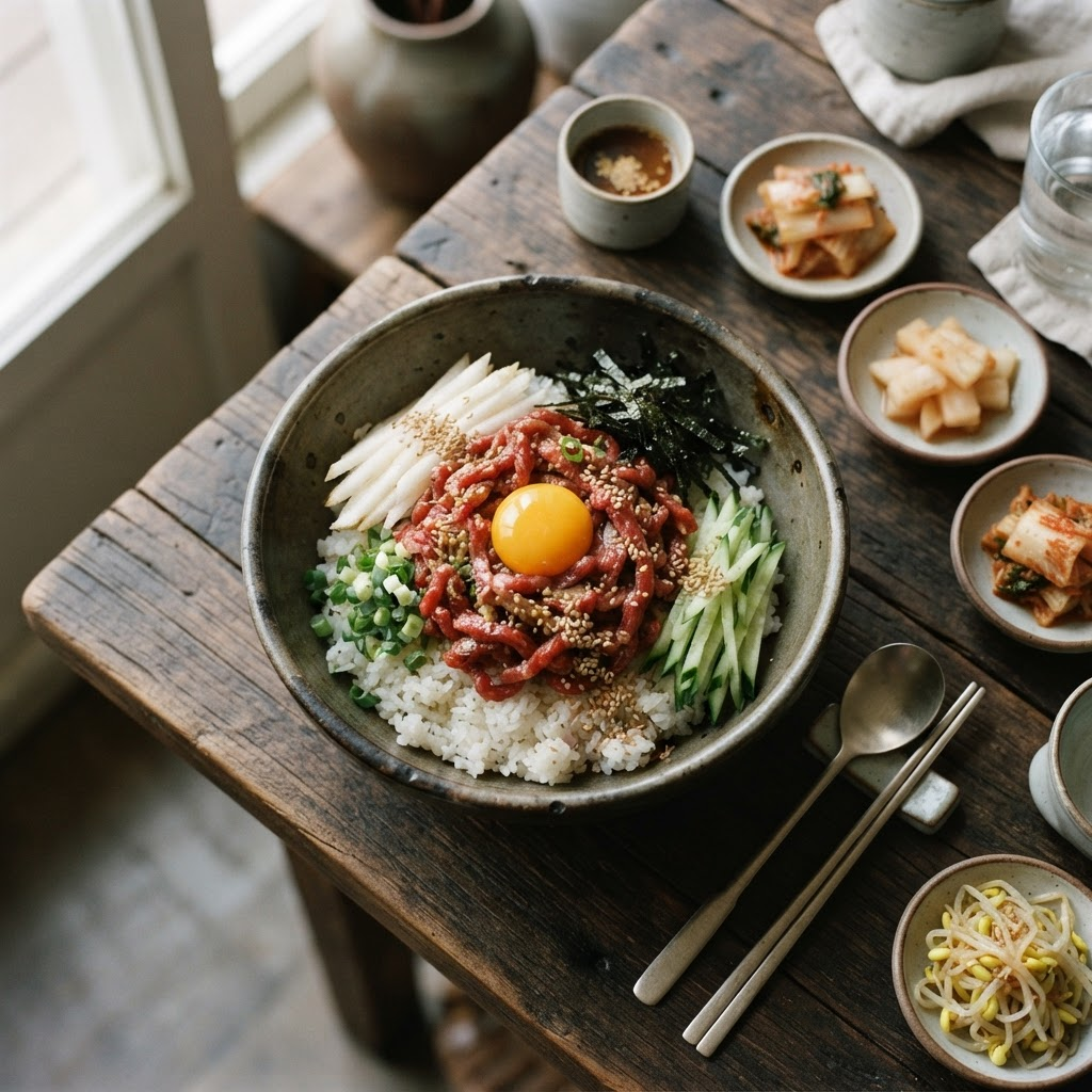 Yukhoe Bibimbap (Beef Tartare Rice)